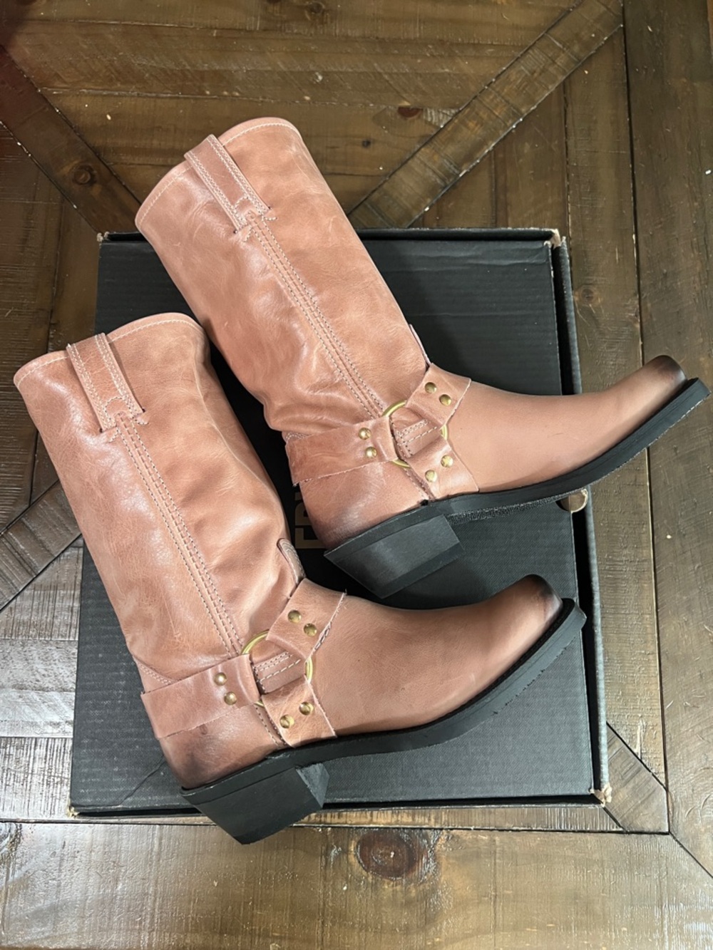 Frye Women's Mid-Calf Harness Boots in Dusty Rose